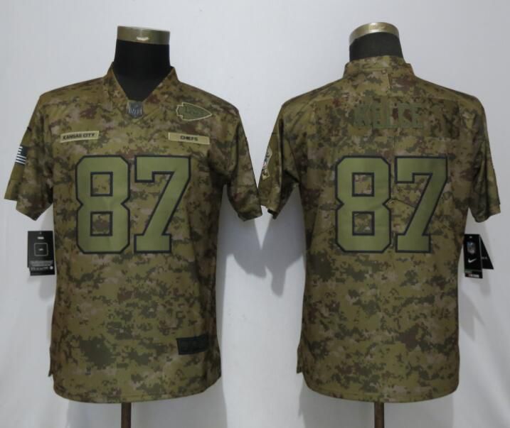 Women Kansas City Chiefs #87 Kelce Nike Camo Salute to Service Limited NFL Jerseys->boston celtics->NBA Jersey